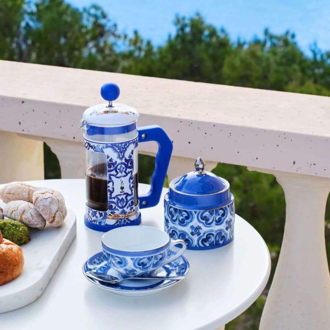 Bialetti Dolce&Gabbana Coffee Press | Blu Mediterraneo 3cup