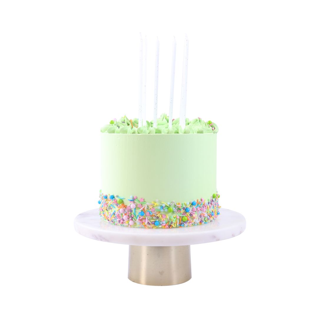 PME Extra Tall Candles White with Gold Glitter 16pk