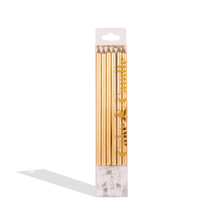 Metallic Cake Candles 12cm Tall 12pk