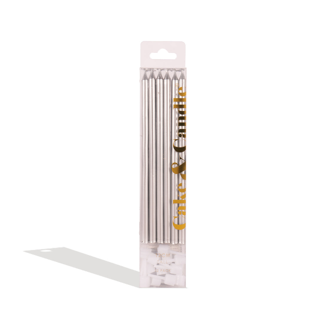 Metallic Cake Candles 12cm Tall 12pk