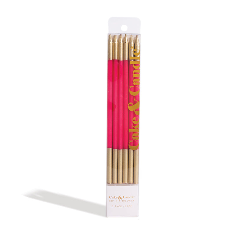 Double Dipped 15cm Gold Candles 12pack