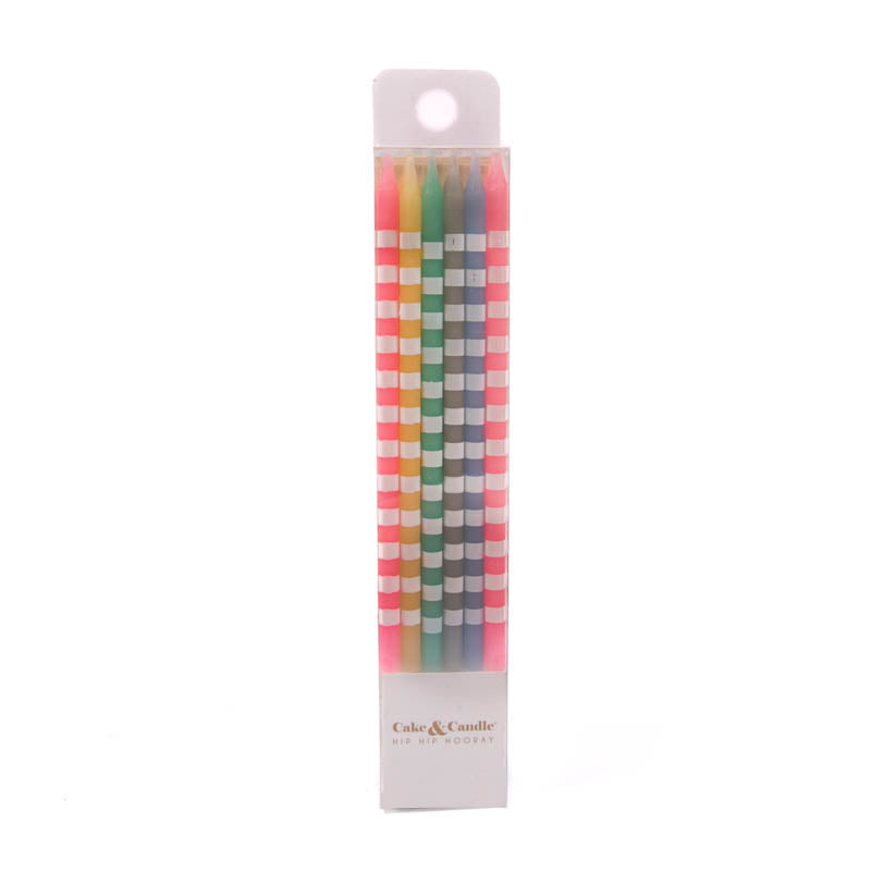 Pastel Striped Candles 12pack