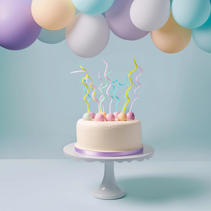 Tall Swirly 13cm Cake Candles 16pk