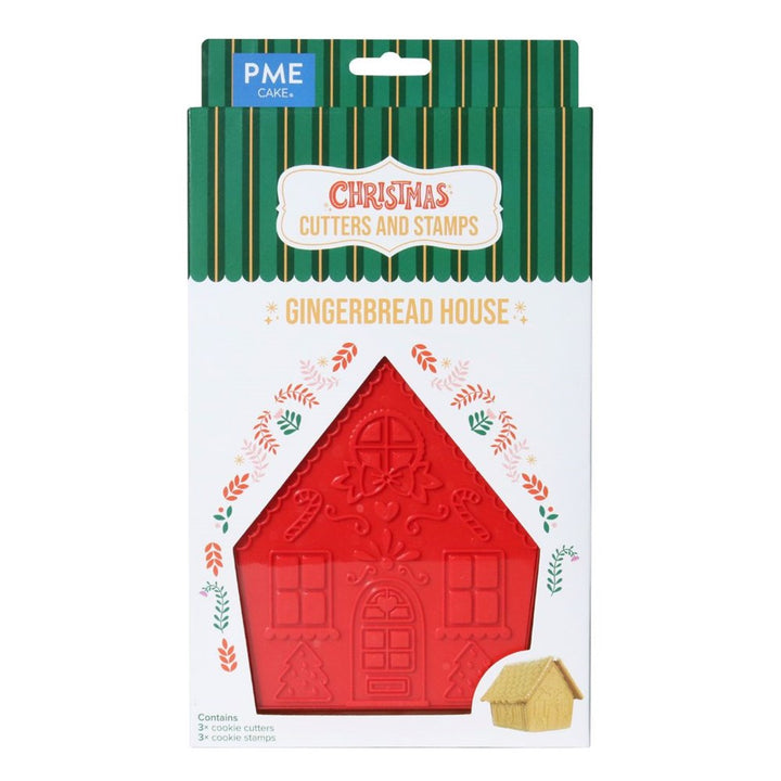 PME Gingerbread House Cookie Cutters & Stamps 3pc