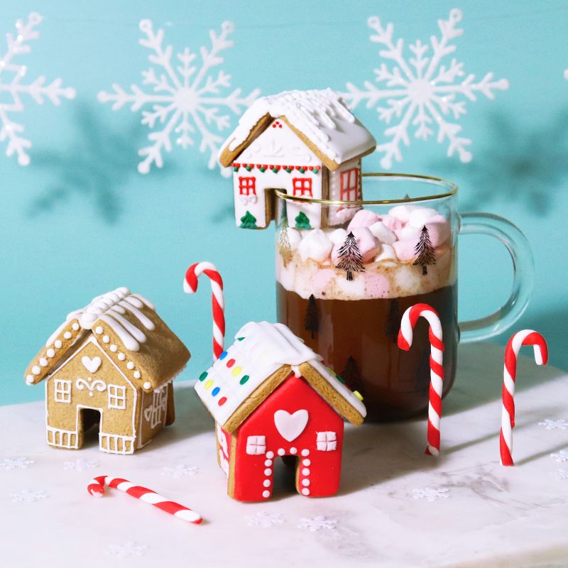 PME Mini Gingerbread House Mug Hugger Set 3pc