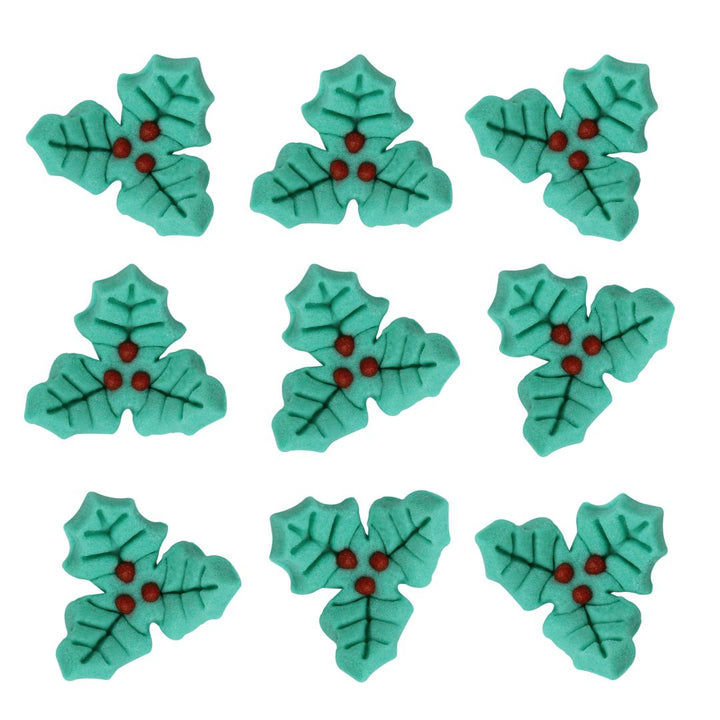 PME Jolly Holly Edible Sugar Decorations 24pk