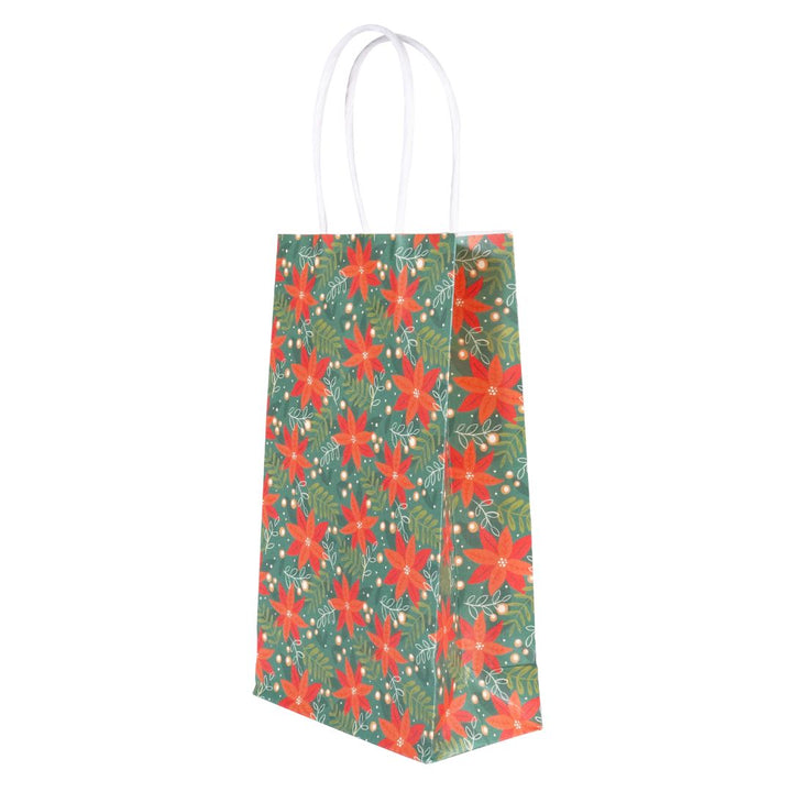 PME Poinsettia Paper Treat Bags 4pc