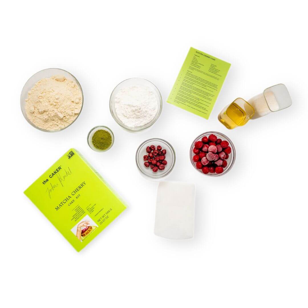 The Caker Matcha Cherry Cake Kit