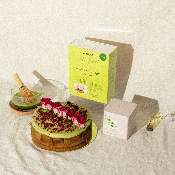 The Caker Matcha Cherry Cake Kit