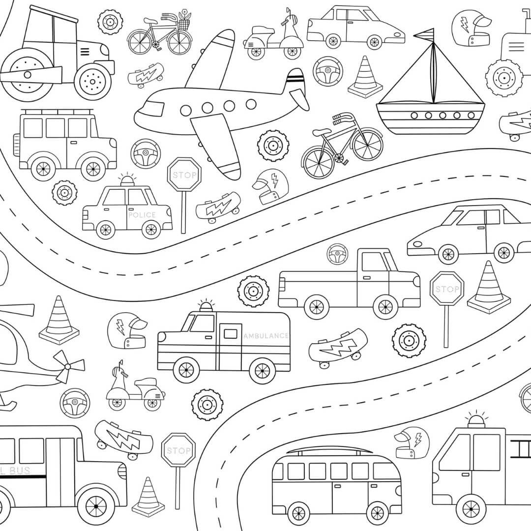 Colour Me Kids Wheels in Motion Solo Mat Kit