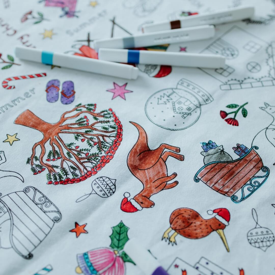 Colour Me Kids Christmas Down Under Tablecloth Kit
