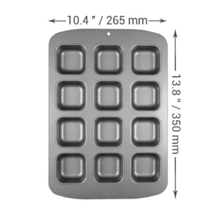 PME Mini Square Cake Pan Non Stick 12 Cup