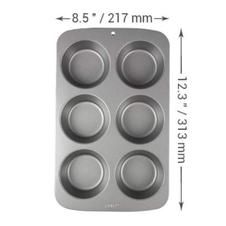 PME Large Muffin Pan Non Stick 6 Cup