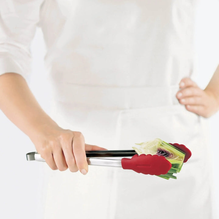 Cuisipro Silicone Locking Tongs Red