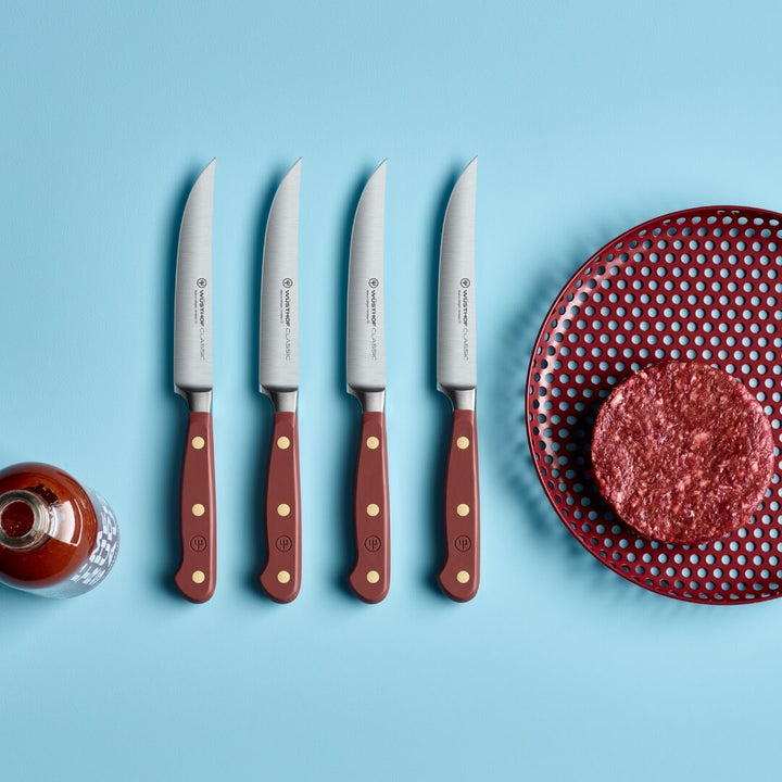 Wusthof Classic Colour 4-Piece Steak Knife Set 12cm