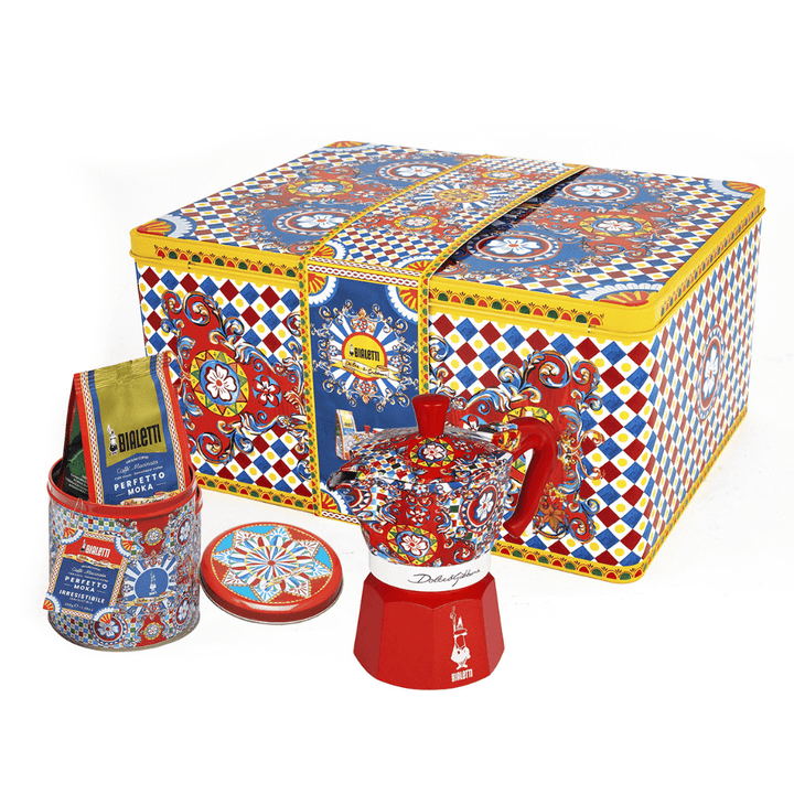 Bialetti Dolce&Gabbana Moka and Coffee | Sicilian Cart Set 3pce