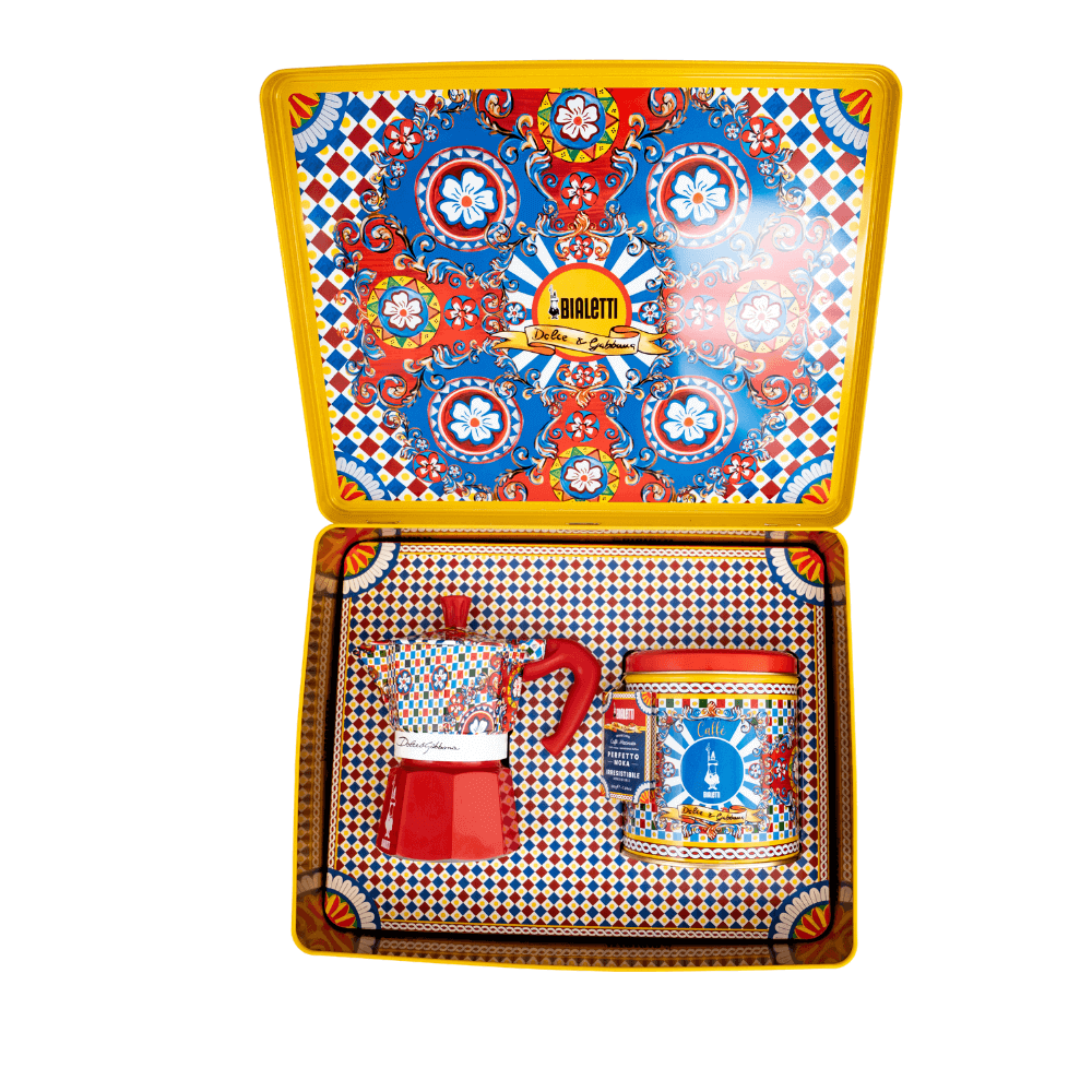 Bialetti Dolce&Gabbana Moka and Coffee | Sicilian Cart Set 3pce