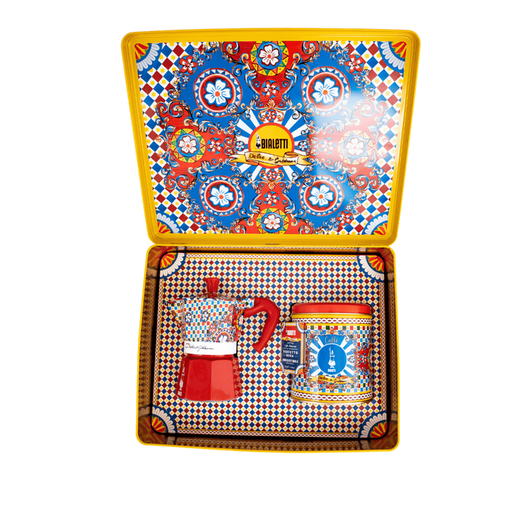 Bialetti Dolce&Gabbana Moka and Coffee | Sicilian Cart Set 3pce