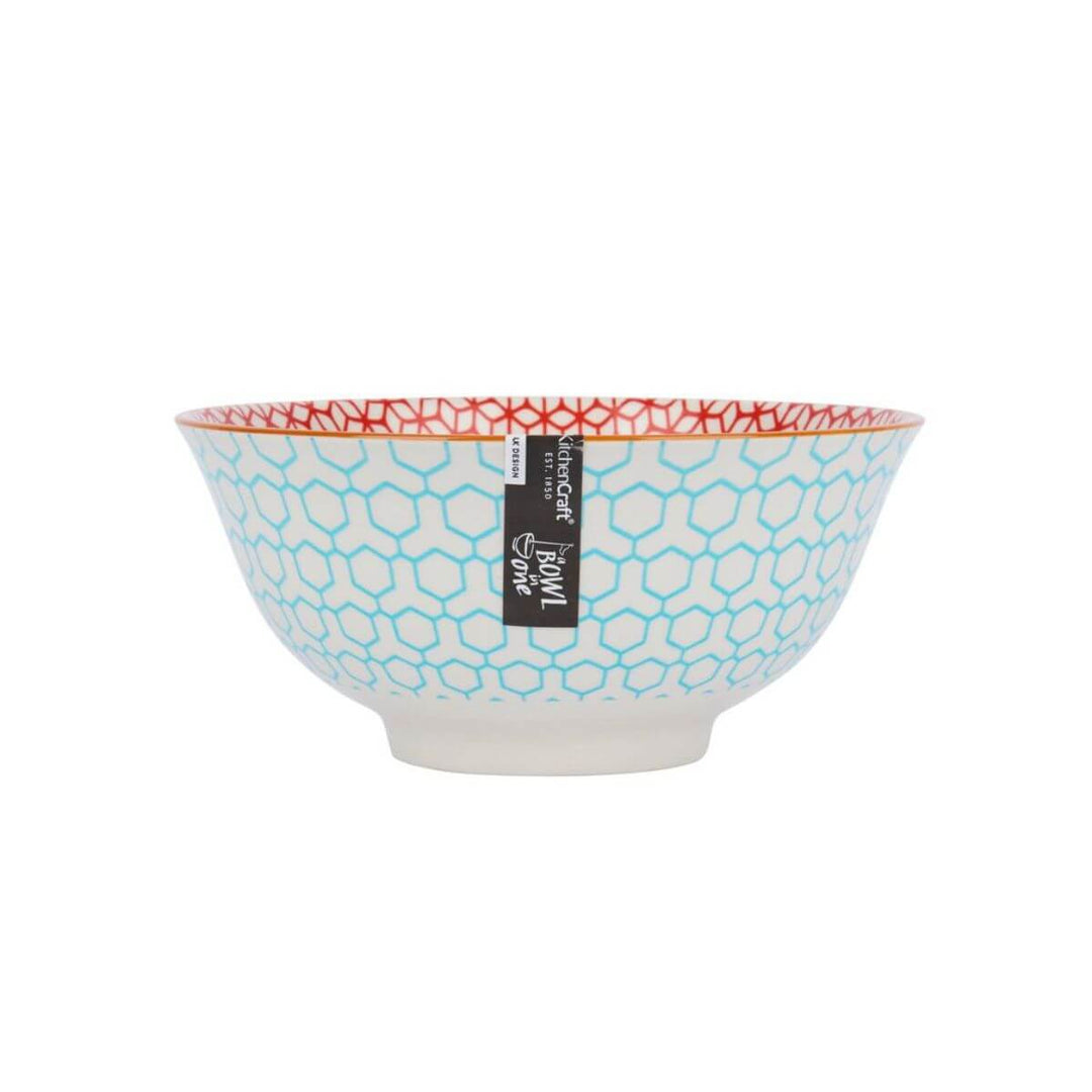 Mikasa Does it All Bowl 15.7cm Geometric Blue
