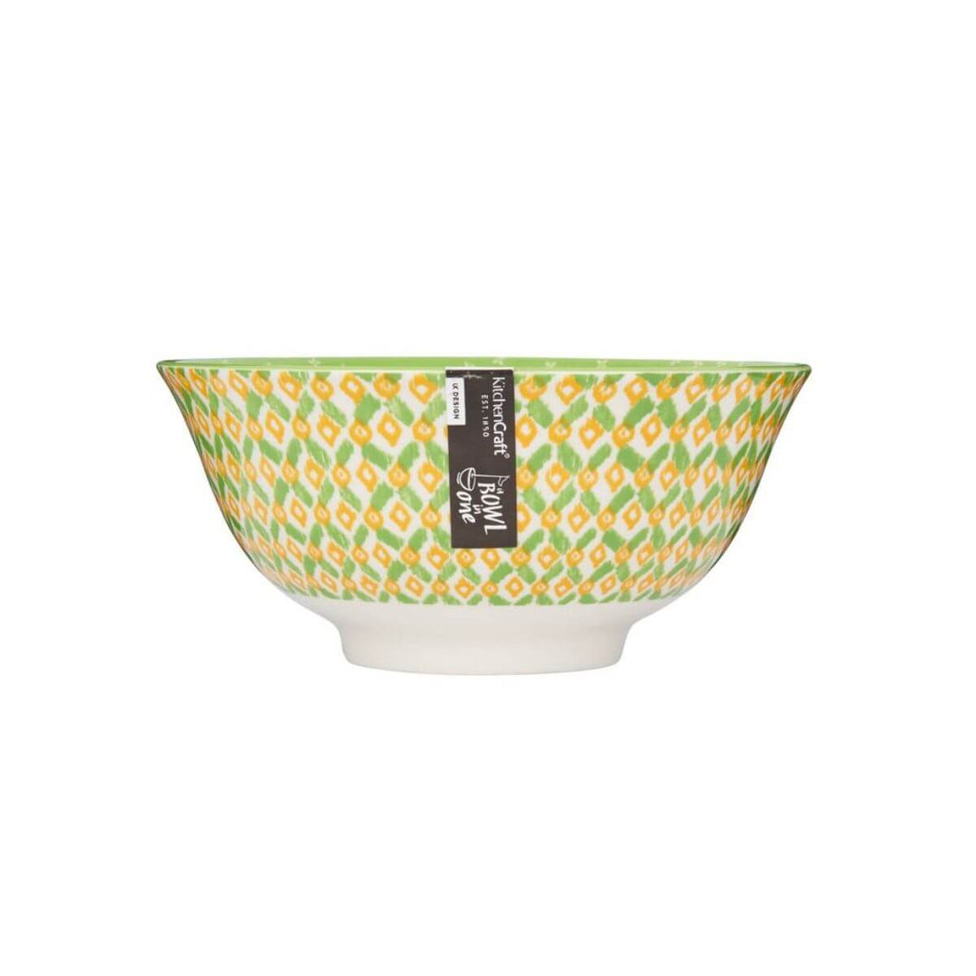 Mikasa Does it All Bowl 15.7cm Geometric Green