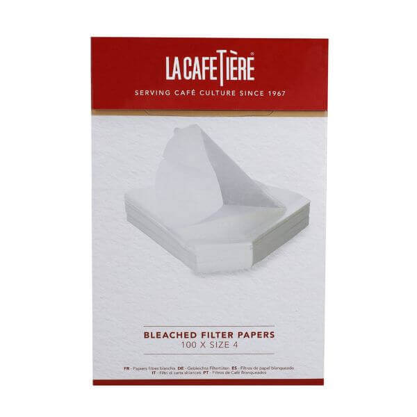 La Cafetière Bleached Filter Papers Size 4 100pce