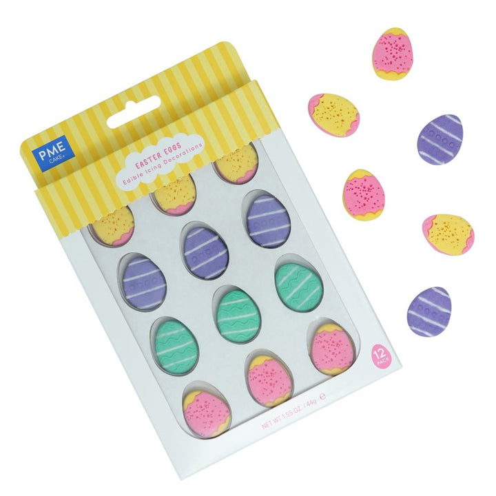 PME Edible Sugar Decorations - Easter Eggs Set of 12