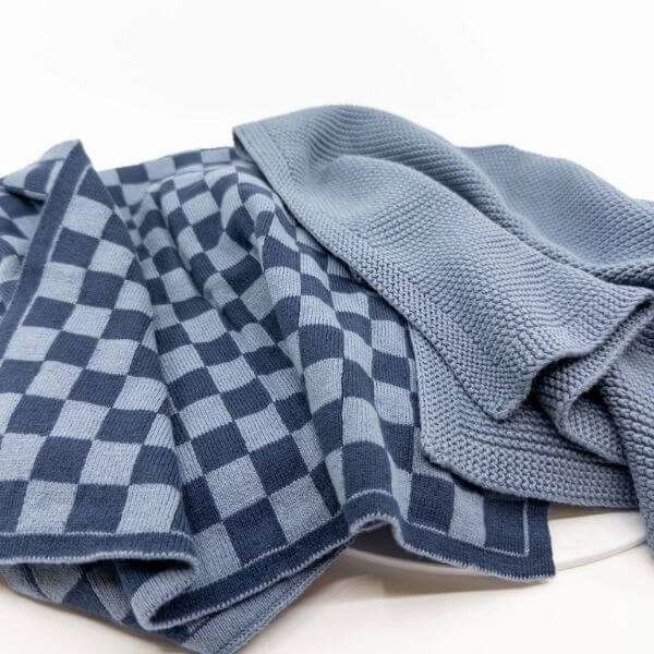 Ecovask Kitchen Towel Duo Navy Denim Chequer