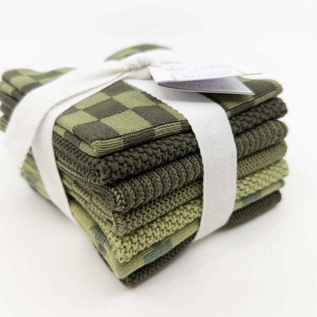 Ecovask Daily Use Dishcloth Pack 7pce Hunter Green