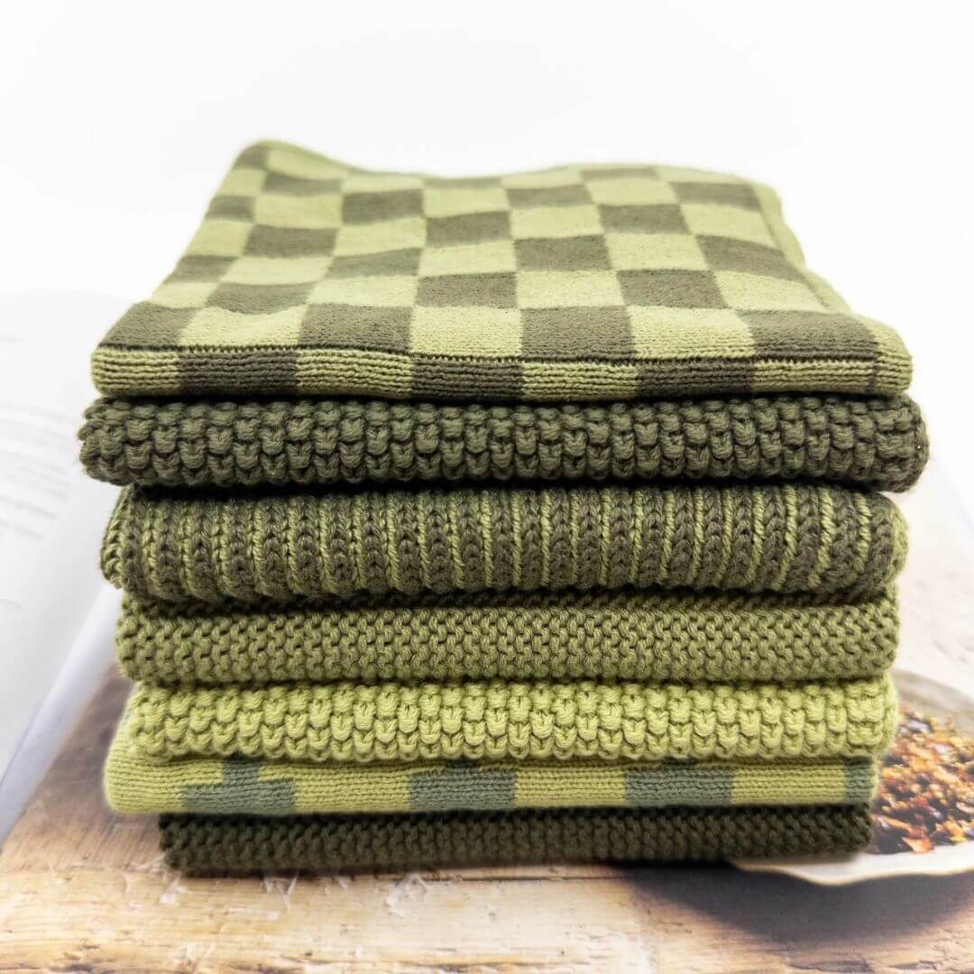 Ecovask Daily Use Dishcloth Pack 7pce Hunter Green