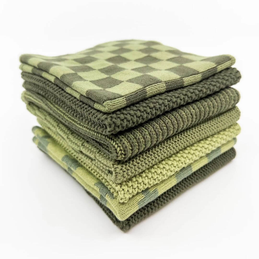 Ecovask Daily Use Dishcloth Pack 7pce Hunter Green