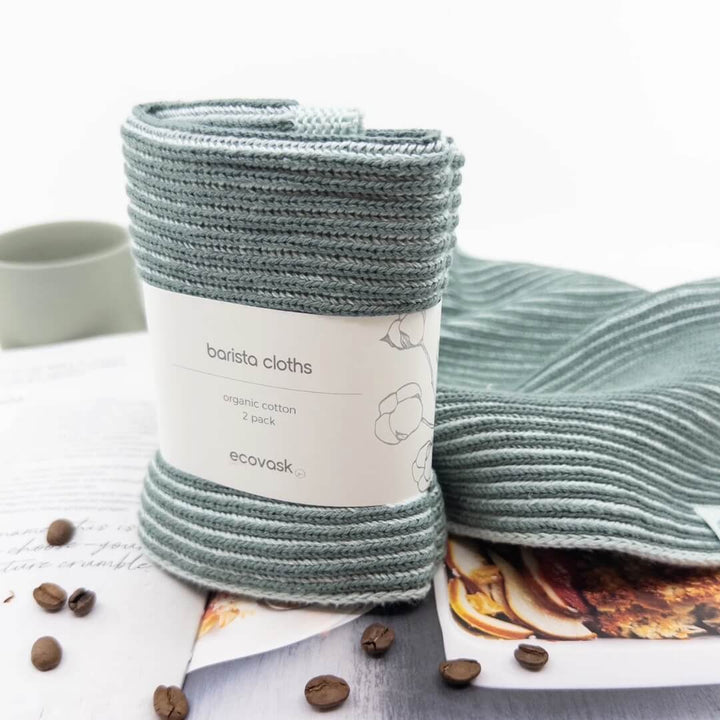 Ecovask Barista Cloths 2pk Duck Egg
