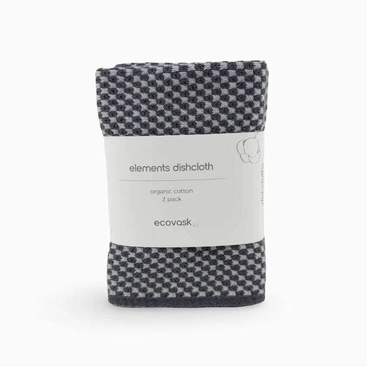 Ecovask Elements Dishcloths 2pk Aoraki Stone Grey