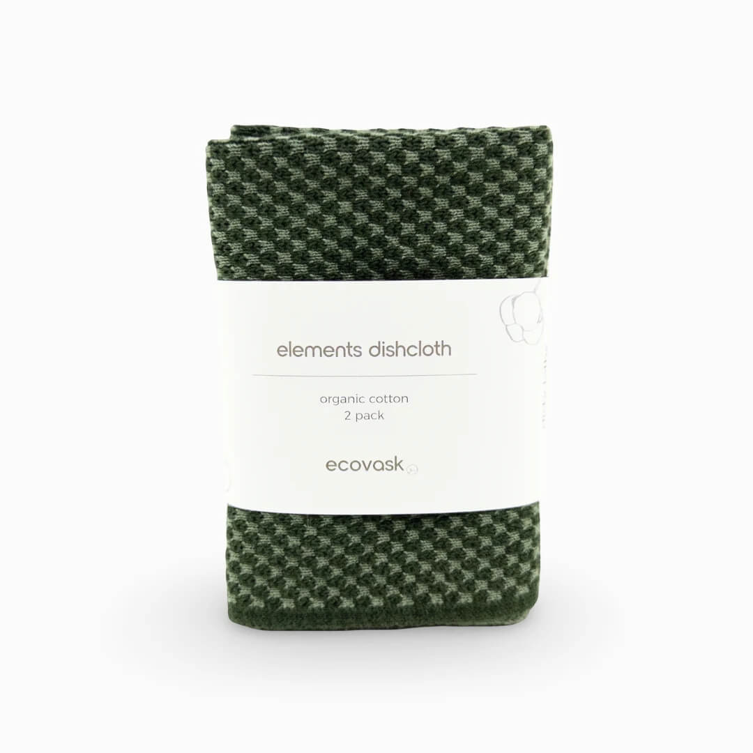 Ecovask Elements Dishcloths 2pk Fern Green