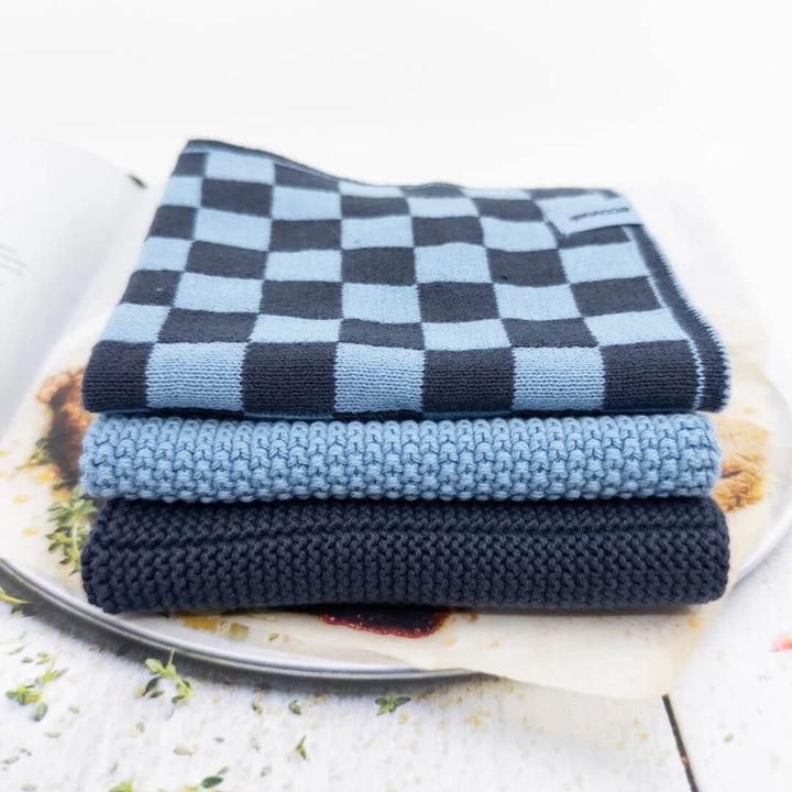 Ecovask Dishcloth Variety 3pk Cornflower Navy