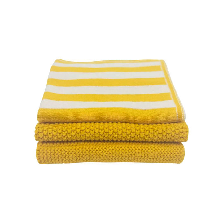 Ecovask Dishcloth Variety 3pk Daffodil Stripe