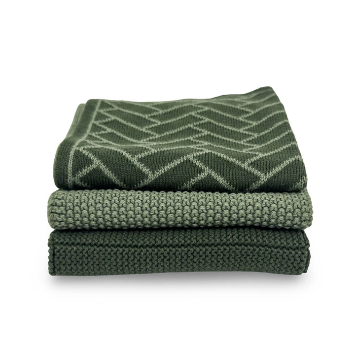Ecovask Dishcloth Variety 3pk Forest Herringbone
