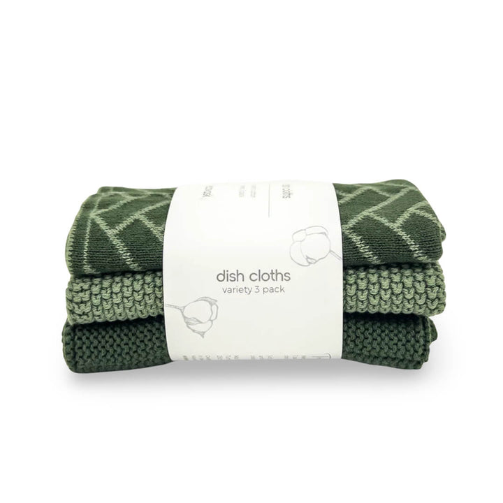 Ecovask Dishcloth Variety 3pk Forest Herringbone