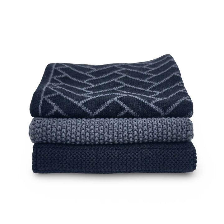 Ecovask Dishcloth Variety 3pk Raven Herringbone