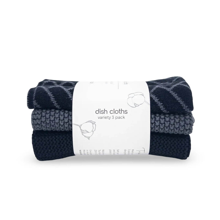 Ecovask Dishcloth Variety 3pk Raven Herringbone