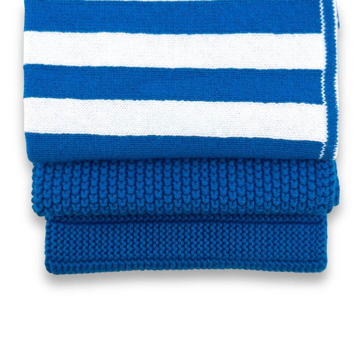 Ecovask Dishcloth Variety 3pk Lapis Blue Stripe