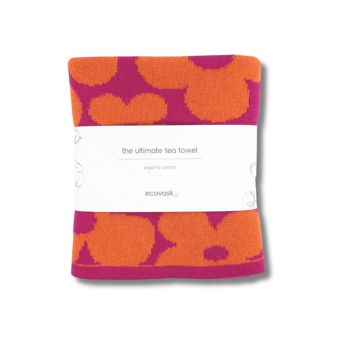 Ecovask Ultimate Tea Towel Petal Mandarin Berry