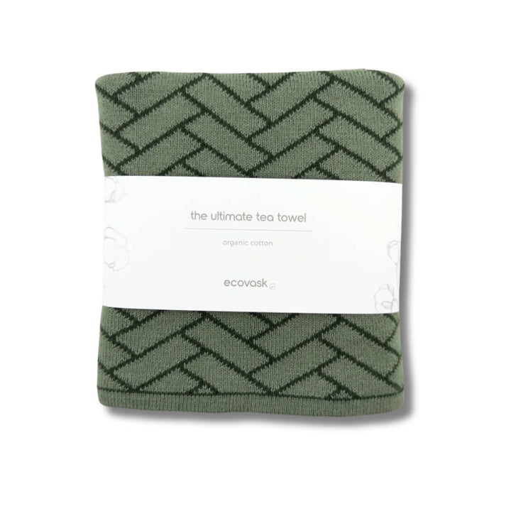Ecovask Ultimate Tea Towel Forest Herringbone