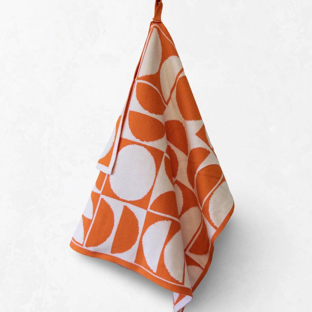 Ecovask Ultimate Tea Towel Mandarin Geometric