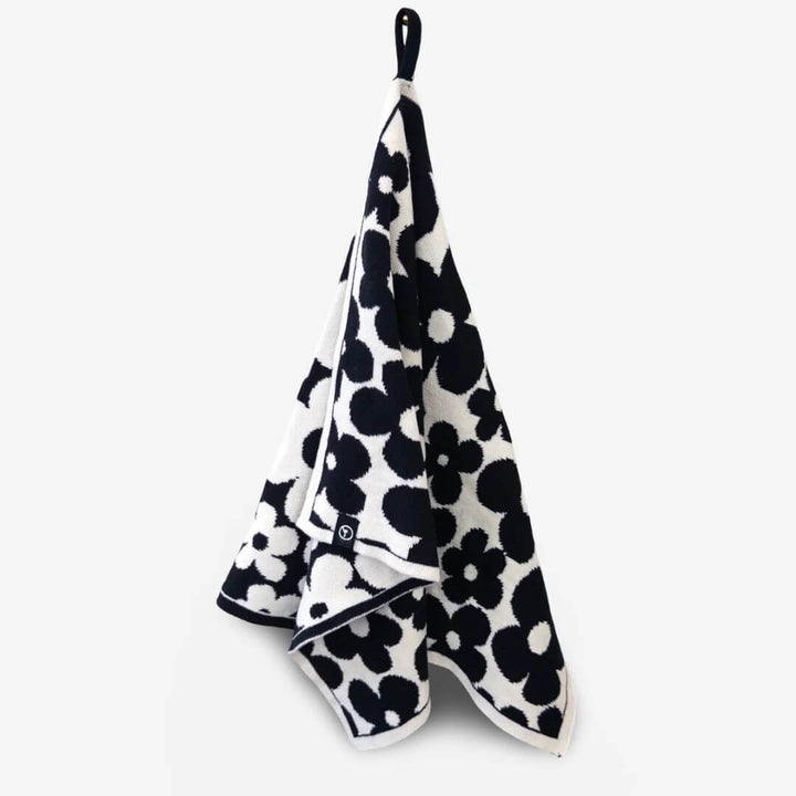 Ecovask Ultimate Tea Towel Black & White Petal