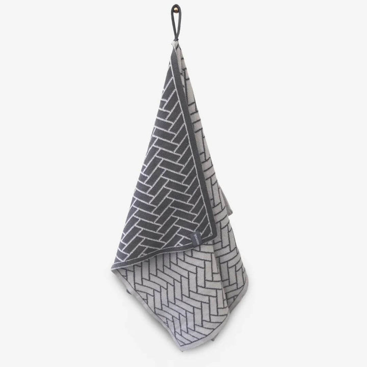 Ecovask Ultimate Tea Towel Graphite Herringbone