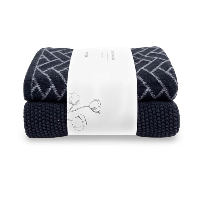 Ecovask Kitchen Towel Duo Raven Herringbone