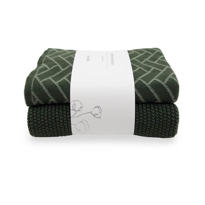 Ecovask Kitchen Towel Duo Forest Herringbone