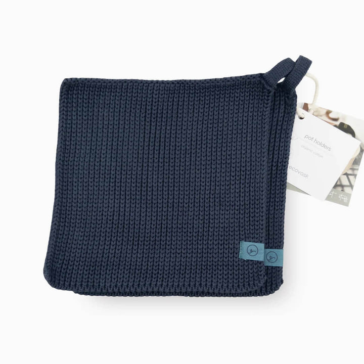 Ecovask Cotton Pot Holders 2pk Navy