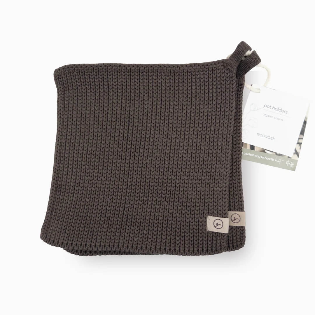 Ecovask Cotton Pot Holders 2pk Chocolate
