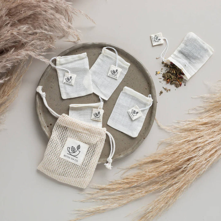 Better Tea Co Reusable Tea Bags 5pce Cotton